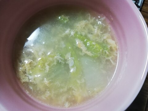 白菜とちくわと卵の中華スープ